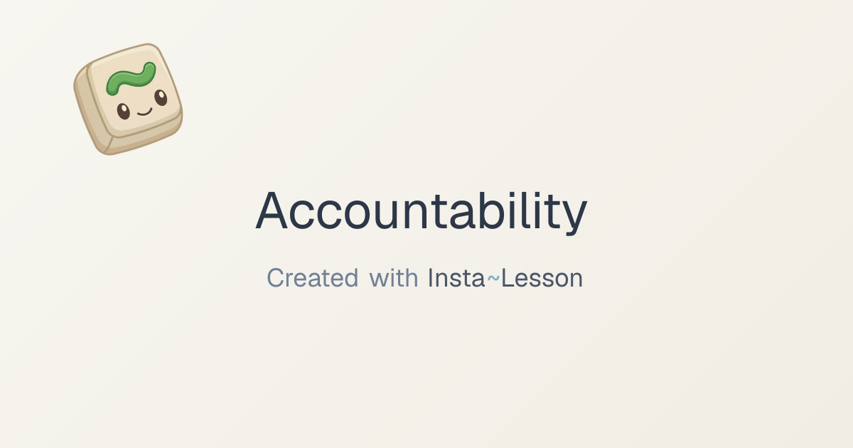 Accountability Lesson Plan for Grade 4 | Free Social Studies Lesson