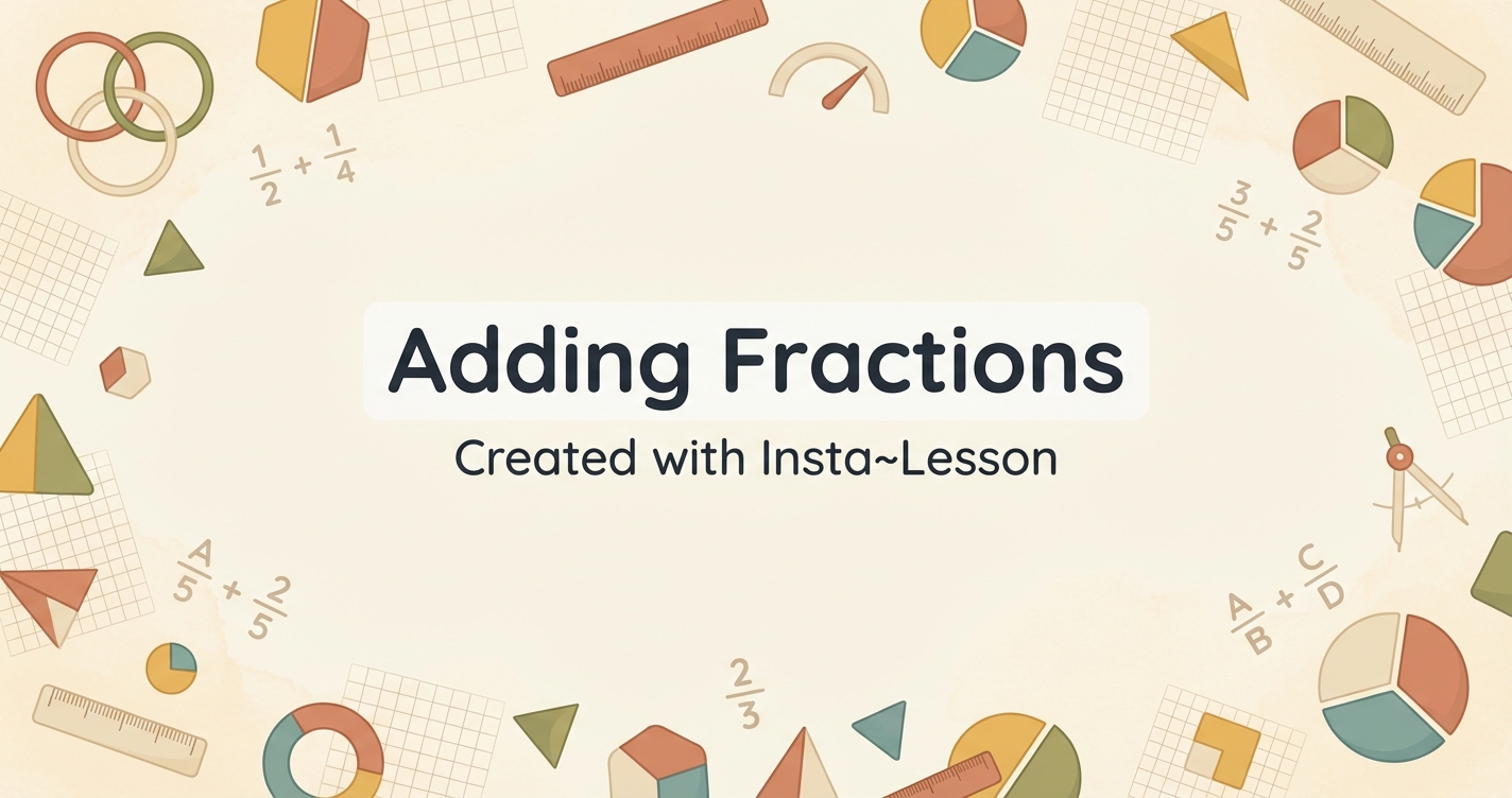 Adding Fractions Lesson Plan for Grade 6th Grade | Free Math Lesson