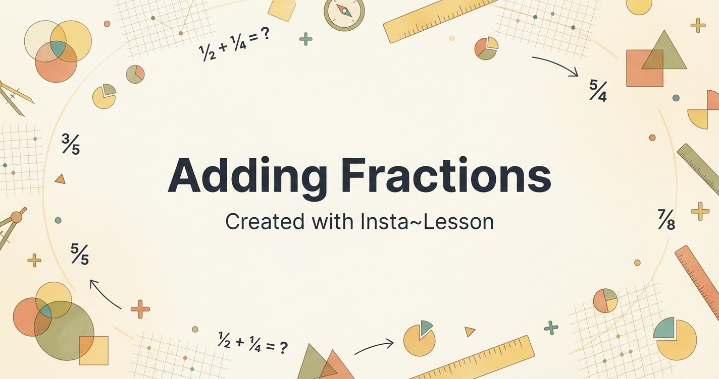 Adding Fractions Lesson Plan for Grade 6th Grade | Free Math Lesson
