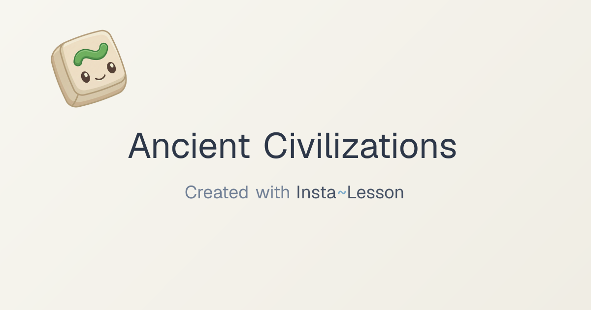 Ancient Civilizations Lesson Plan for Grade 3 | Free Social Studies Lesson