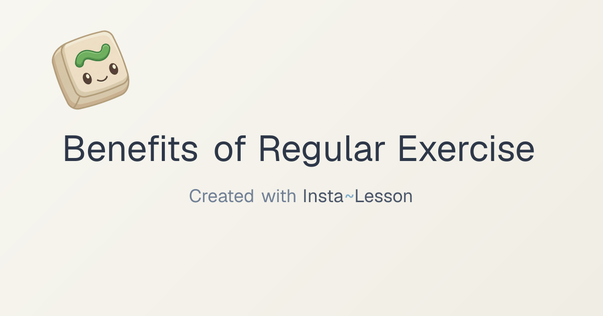 Benefits Of Regular Exercise Lesson Plan for Grade 7 | Free Physical ...