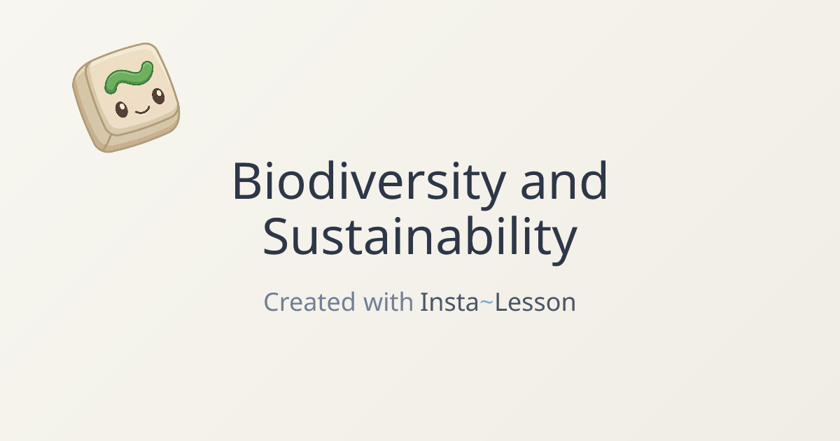 biodiversity sustainability Lesson Plan for Grade 8 | Free Educational ...