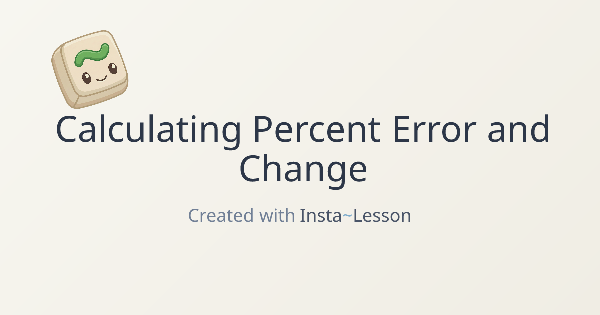 Calculating Percent Error And Change Lesson Plan for Grade 7th Grade ...