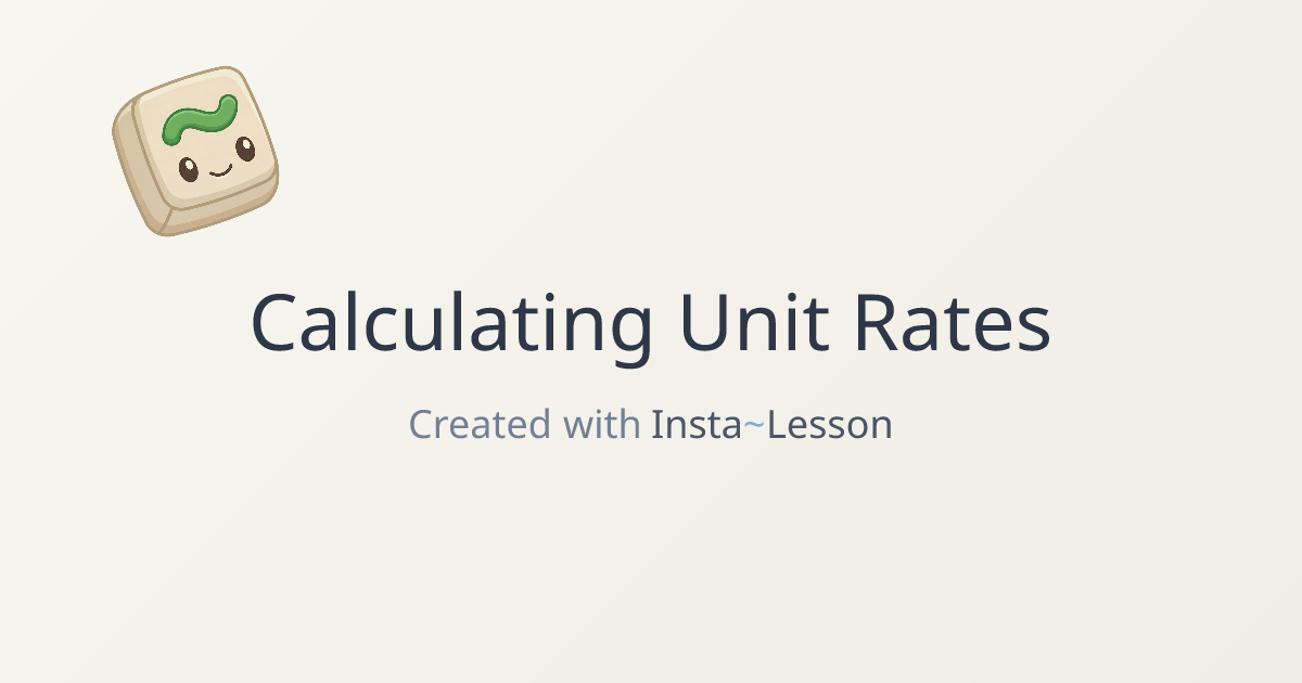Calculating Unit Rates Lesson Plan for Grade 6 | Free Math Lesson