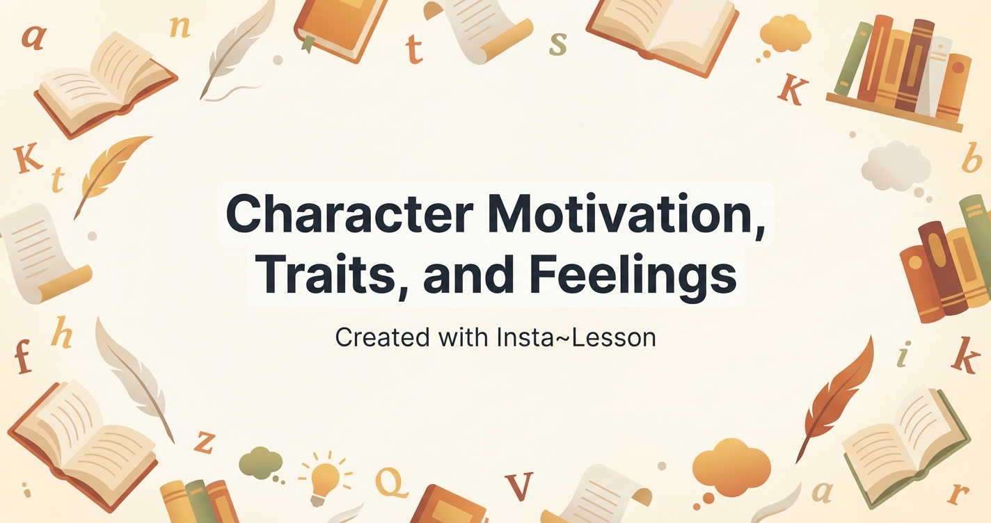 Character Motivation, Traits, And Feelings Lesson Plan for Grade 8th ...