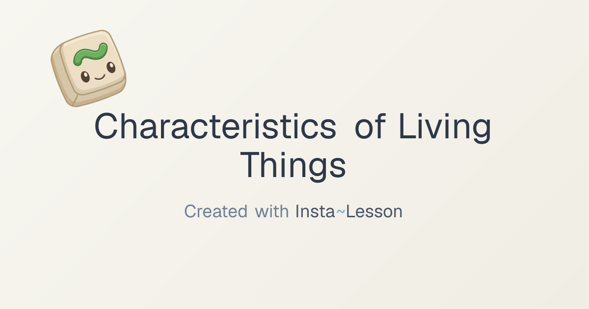 Characteristics Of Living Things Lesson Plan for Grade 3 | Free Science ...