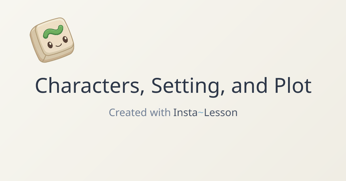 Characters, Setting, And Plot Lesson Plan for Grade 6 | Free ELA Lesson