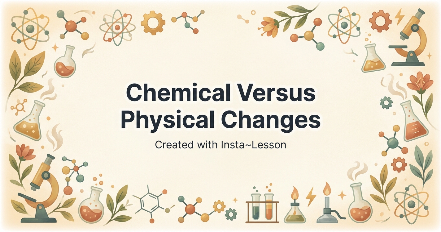 Chemical Versus Physical Changes Lesson Plan for Grade 7th Grade | Free ...