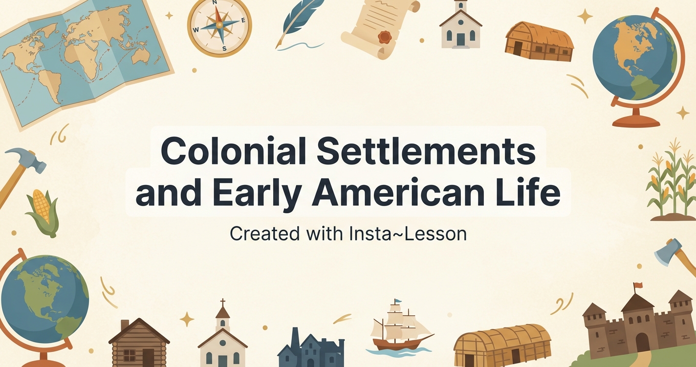 Colonial Settlements And Early American Life Lesson Plan for Grade 5th ...