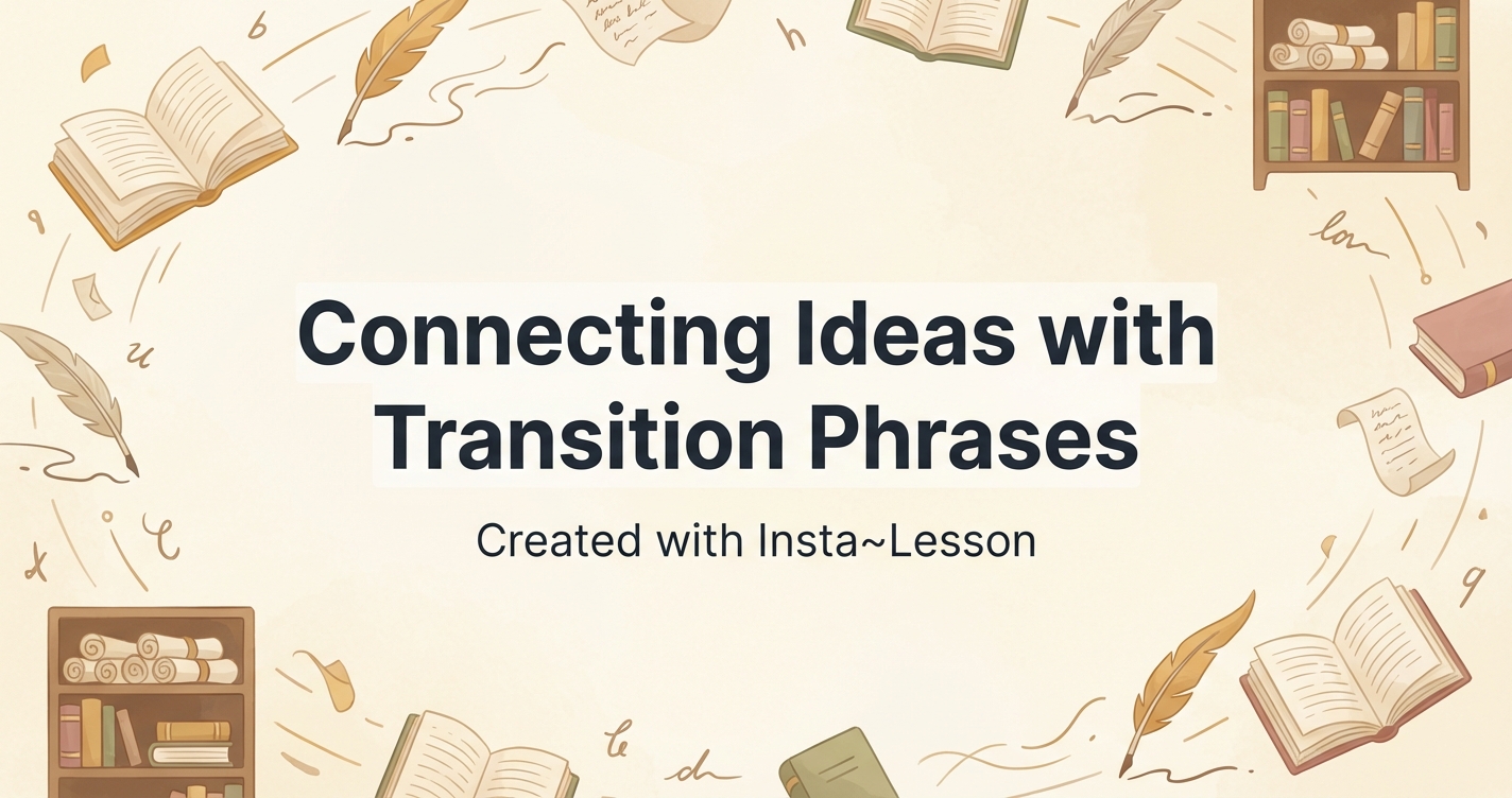 Connecting Ideas With Transition Phrases Lesson Plan for Grade 9th ...