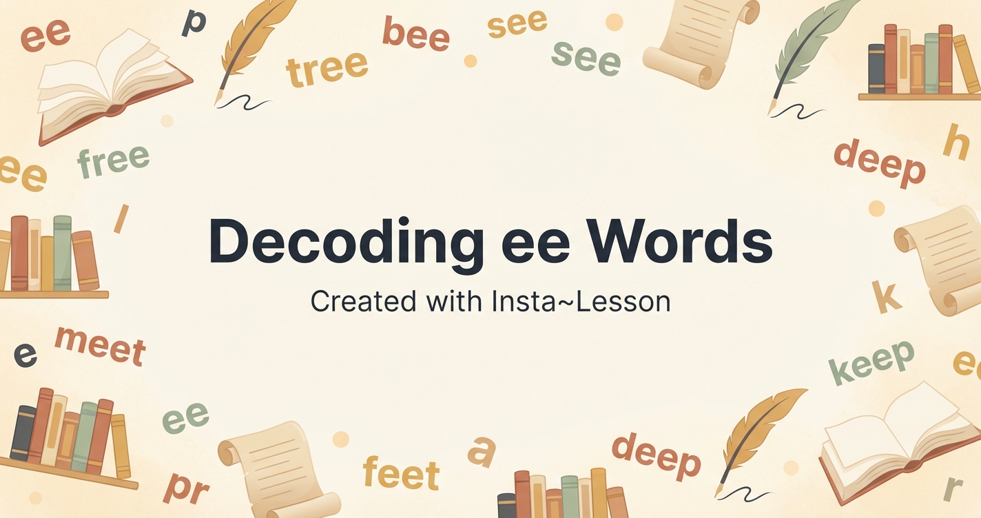 Decoding Ee Words Lesson Plan for Grade 1st Grade | Free ELA Lesson