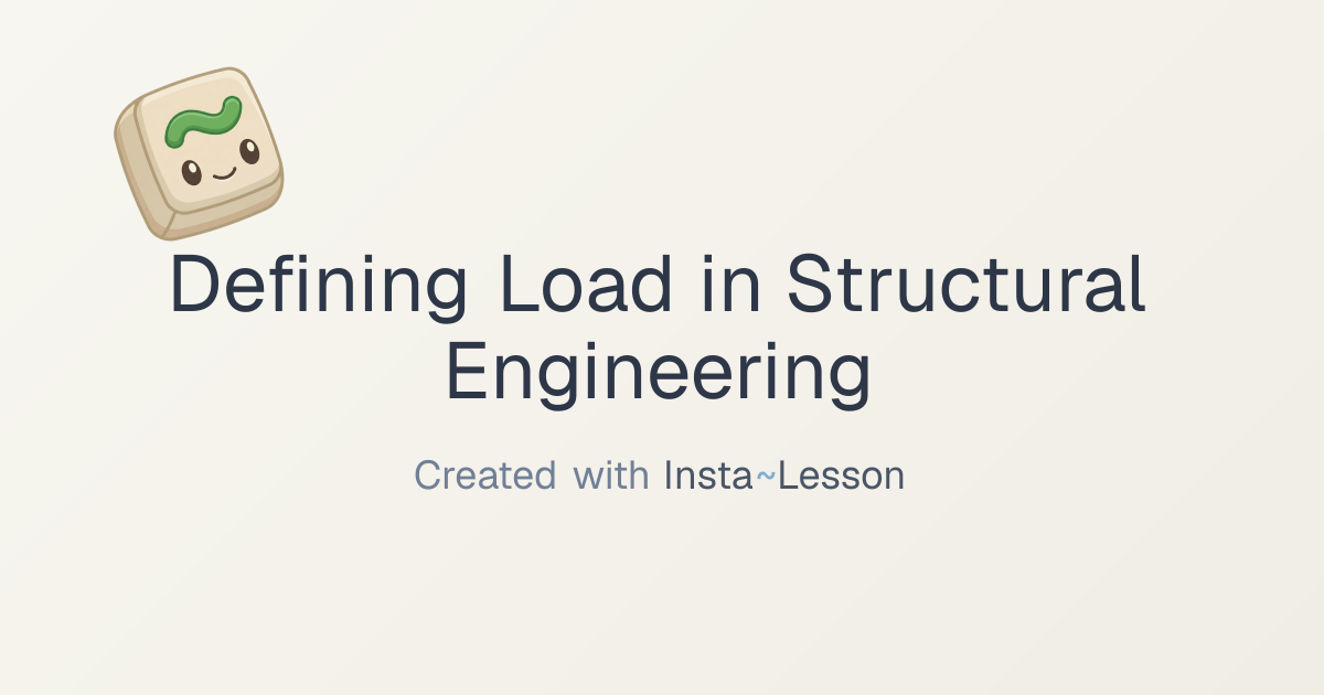 Defining Load In Structural Engineering Lesson Plan for Grade 9th Grade ...