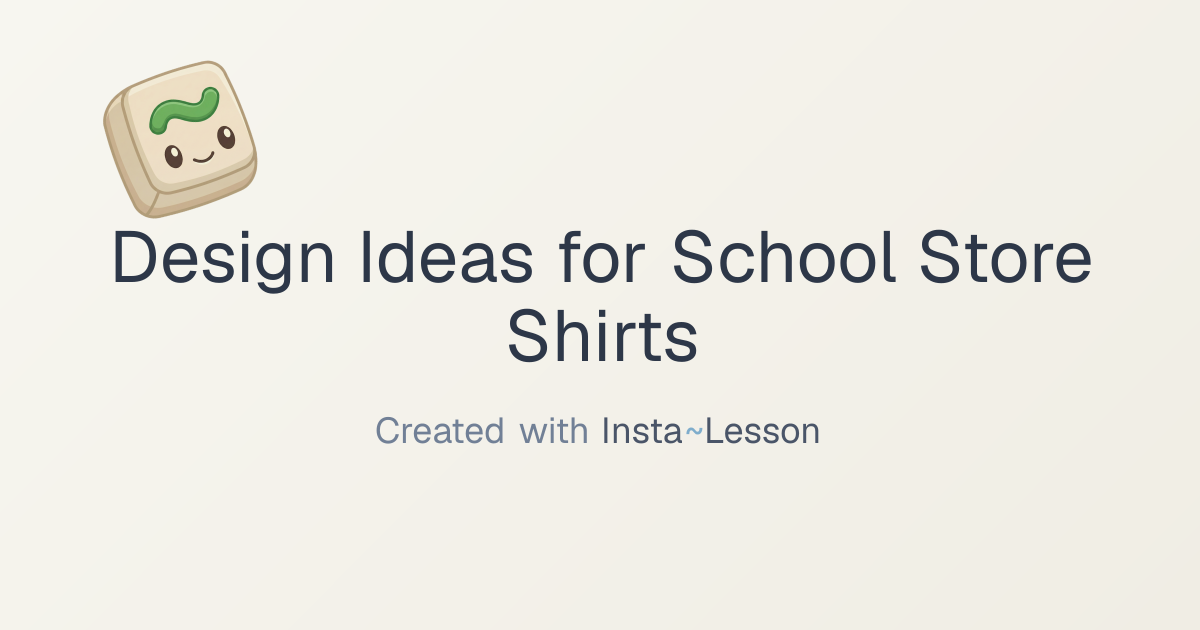 brainstorming ideas for designs to sell in school store on shirts ...