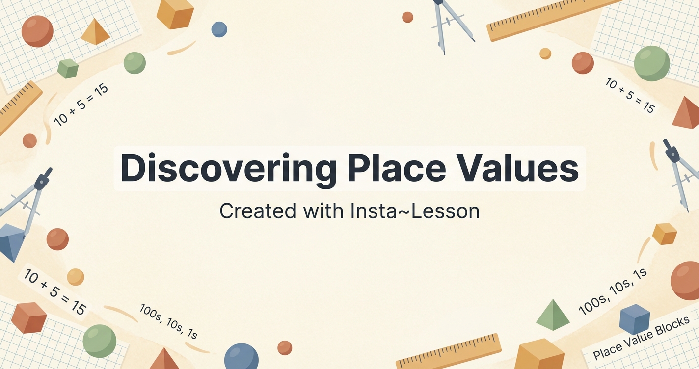 Discovering Place Values Lesson Plan for Grade 1st Grade | Free Math Lesson