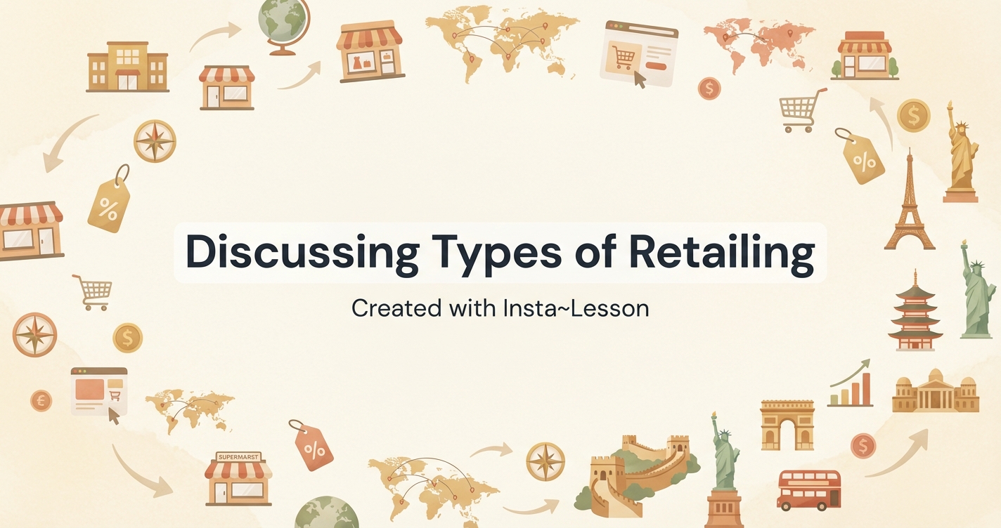 retailing, target vocabulary, exercises to practice, Lesson Plan for ...