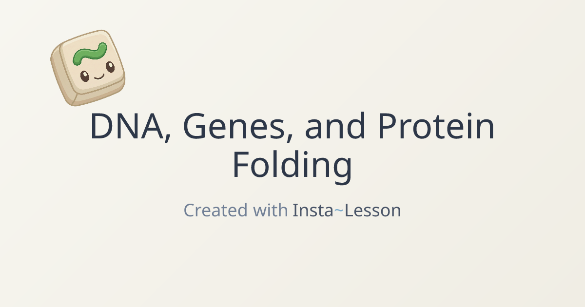 Dna, Genes, And Protein Folding Lesson Plan for Grade 9th Grade | Free ...