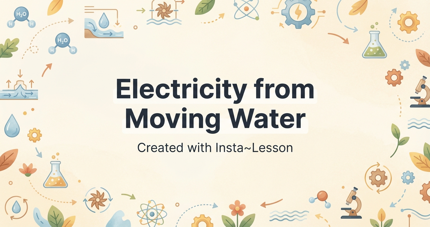 Electricity From Moving Water Lesson Plan for Grade 5th Grade | Free ...