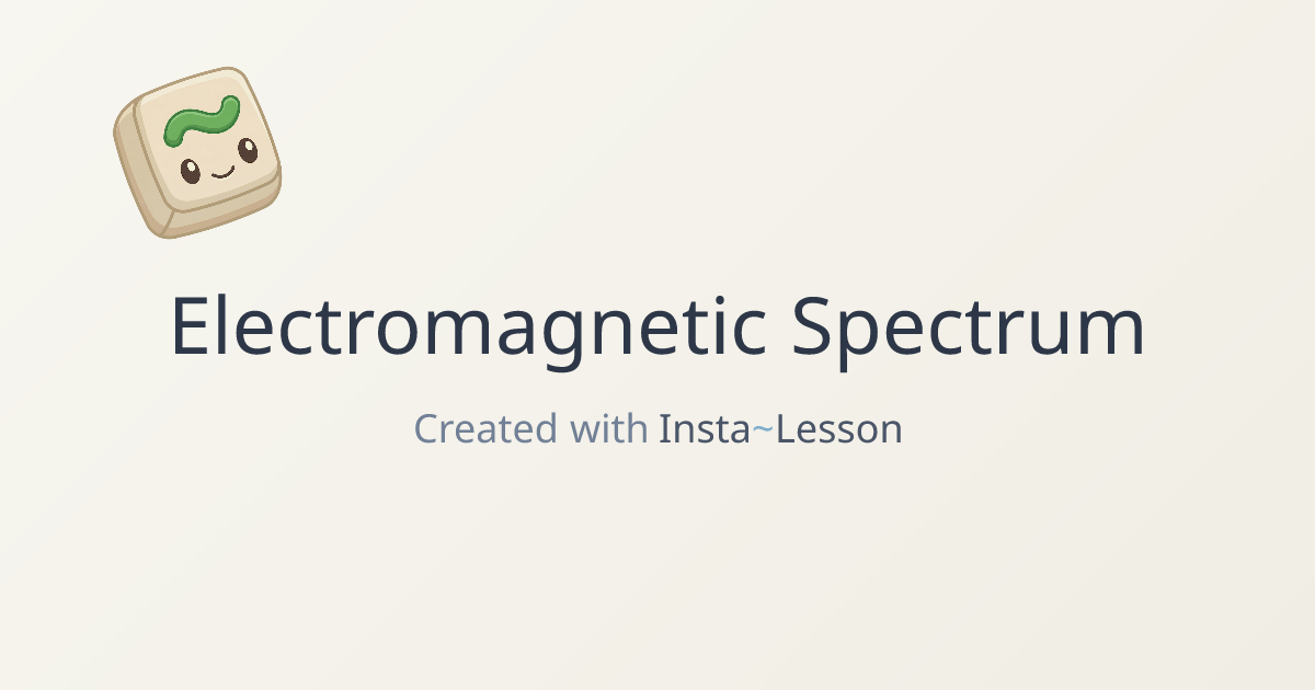 Electromagnetic Spectrum Lesson Plan for Grade 9 | Free Science Lesson