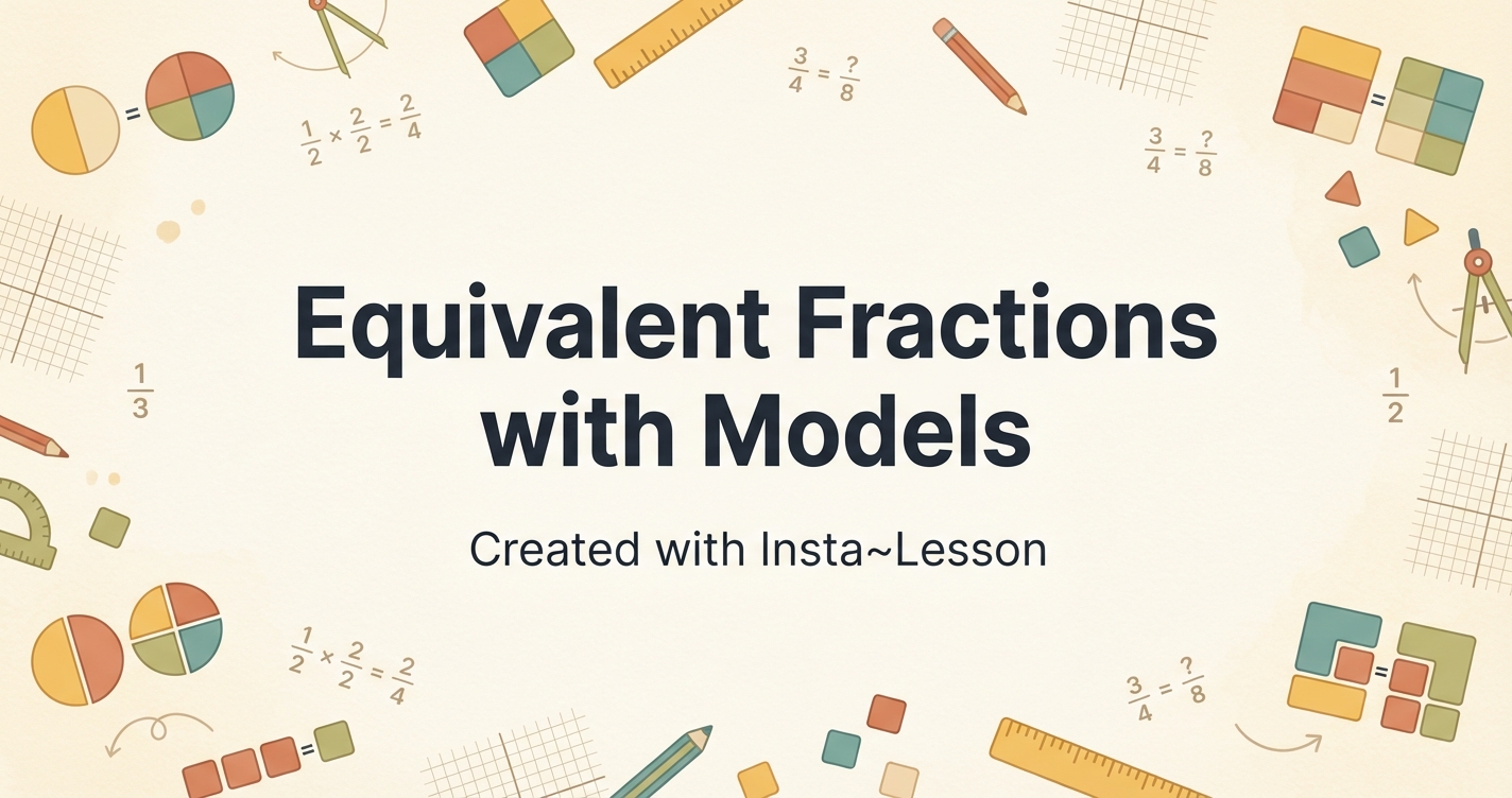 Equivalent Fractions With Models Lesson Plan for Grade 4 | Free Math Lesson