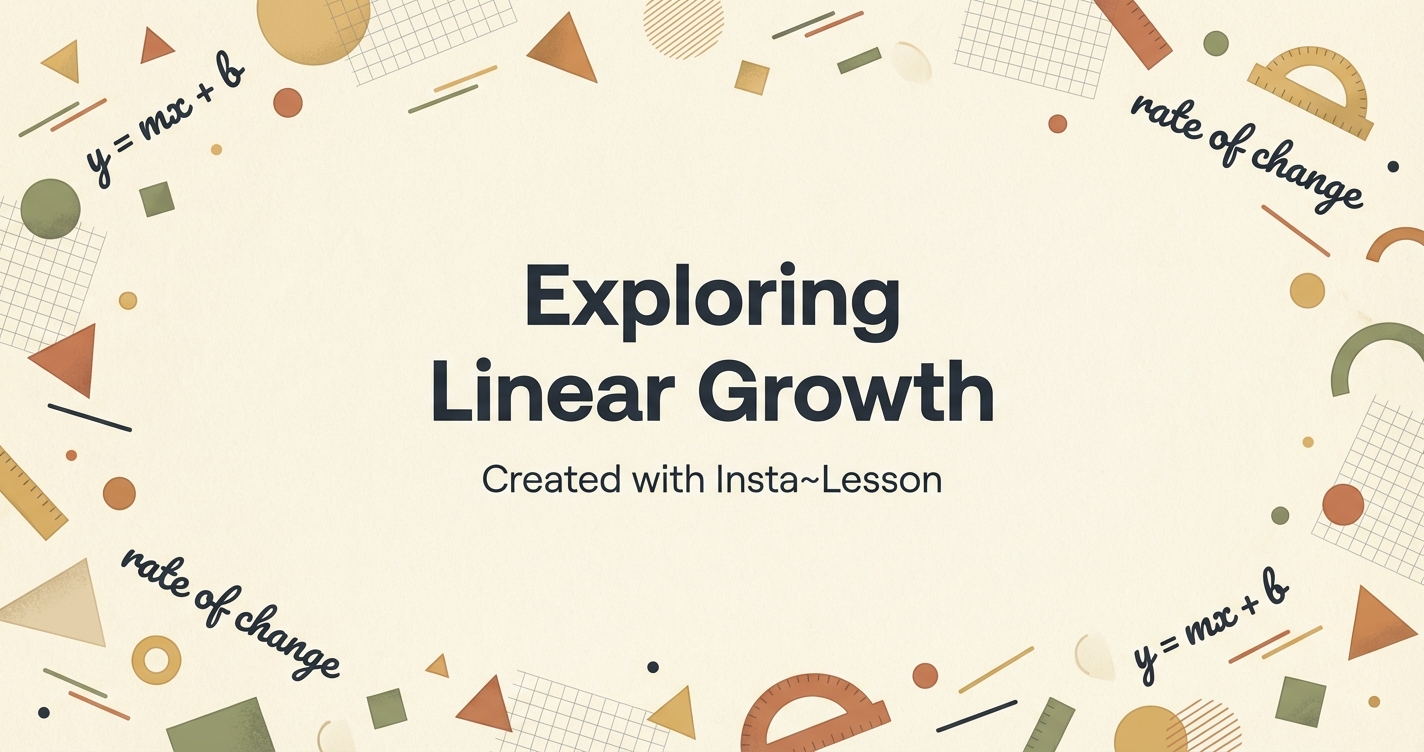 Exploring Linear Growth Lesson Plan for Grade 8th Grade | Free Math Lesson