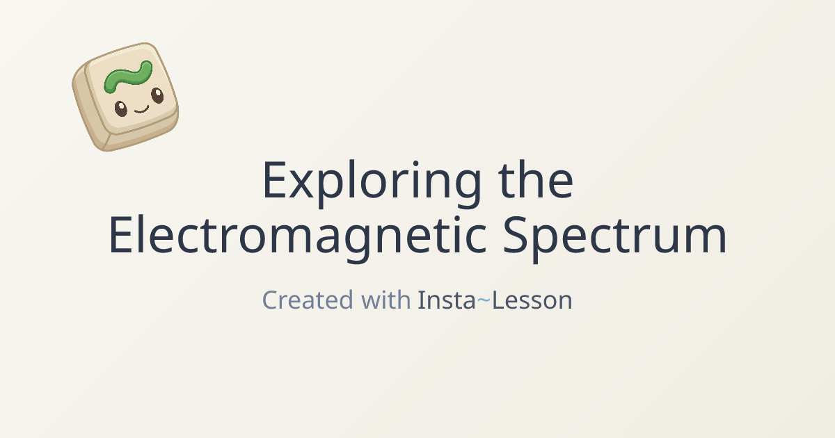 Exploring The Electromagnetic Spectrum Lesson Plan for Grade 11th Grade ...
