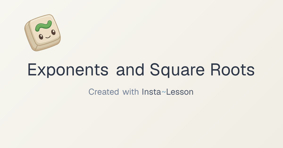 exponents and square roots Lesson Plan for Grade 7 | Free Educational ...
