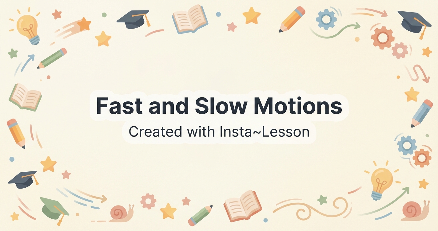 Fast And Slow Motions Lesson Plan for Kindergarten | Free PE Lesson