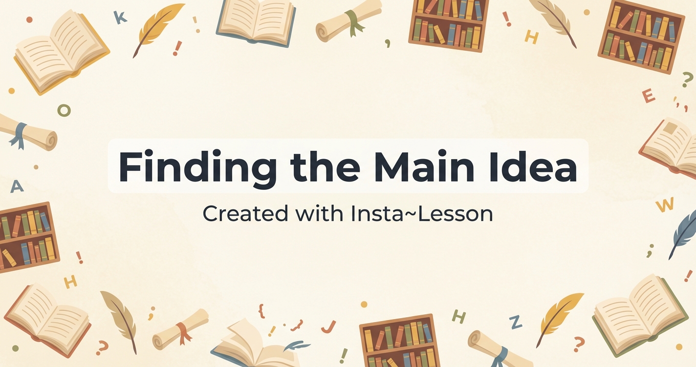 Finding The Main Idea Lesson Plan for Grade 3rd Grade | Free ELA Lesson