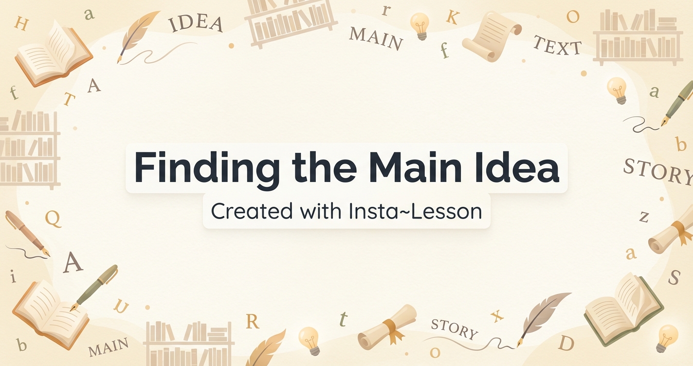 Finding The Main Idea Lesson Plan for Grade 5th Grade | Free ELA Lesson