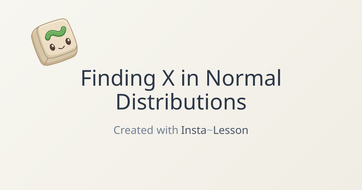 Finding X In Normal Distributions Lesson Plan for Grade 11th Grade ...
