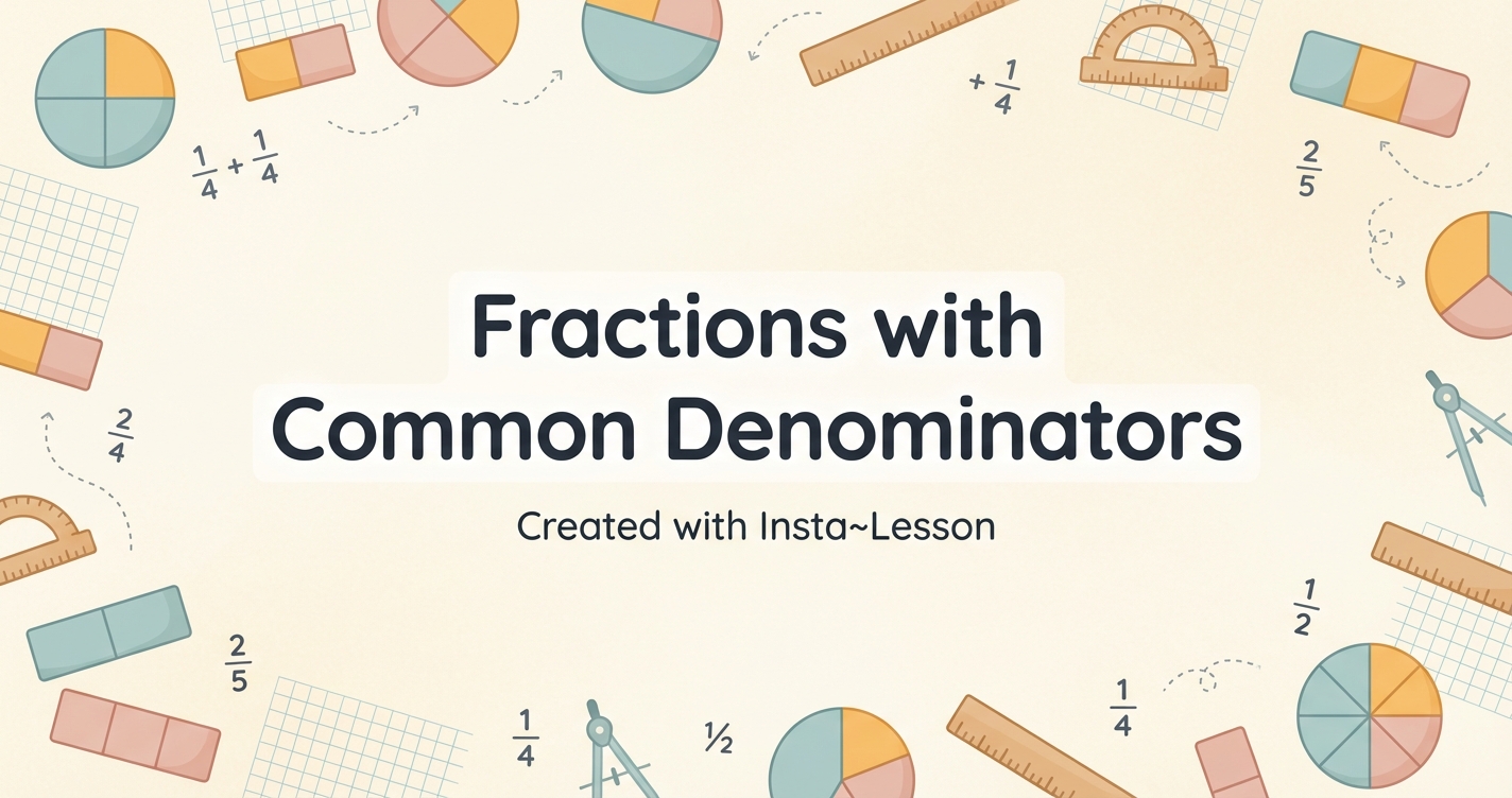 Fractions With Common Denominators Lesson Plan for Grade 4th Grade ...