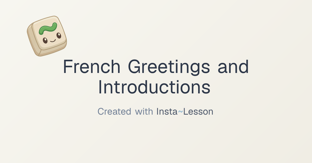 Image of French greetings and introductions en Francais et Anglais ...