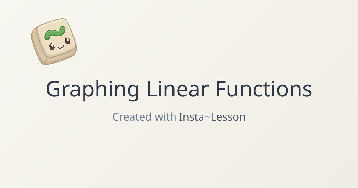Graphing Linear Functions Lesson Plan for Grade Unknown Grade | Free ...