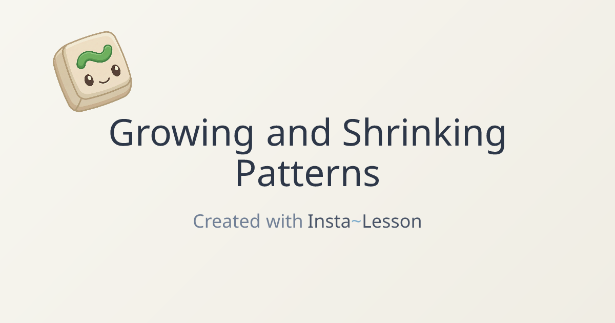Growing And Shrinking Patterns Lesson Plan for Grade 4 | Free Math Lesson