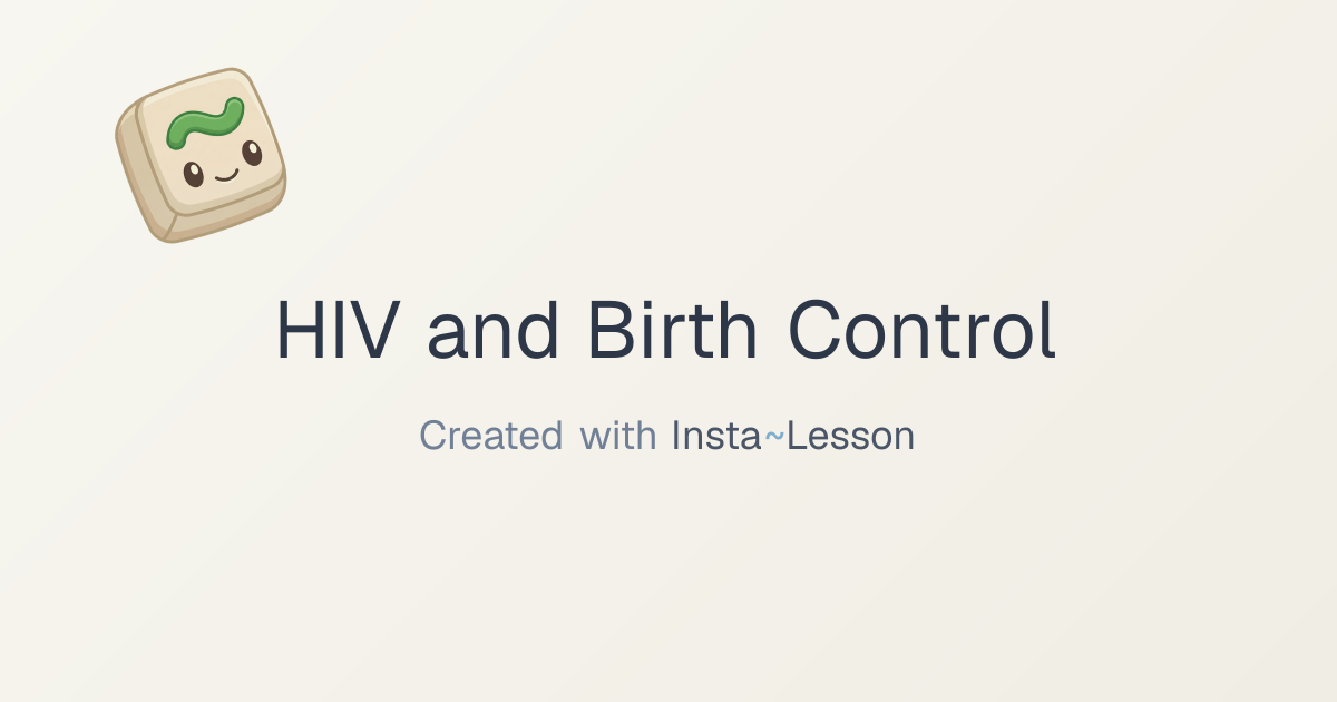 Hiv And Birth Control Lesson Plan for Grade 10th Grade | Free Health Lesson