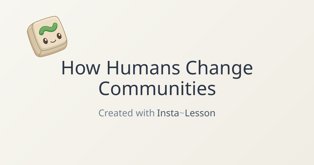 How Humans Change Communities Lesson Plan for Grade 7th Grade | Free ...