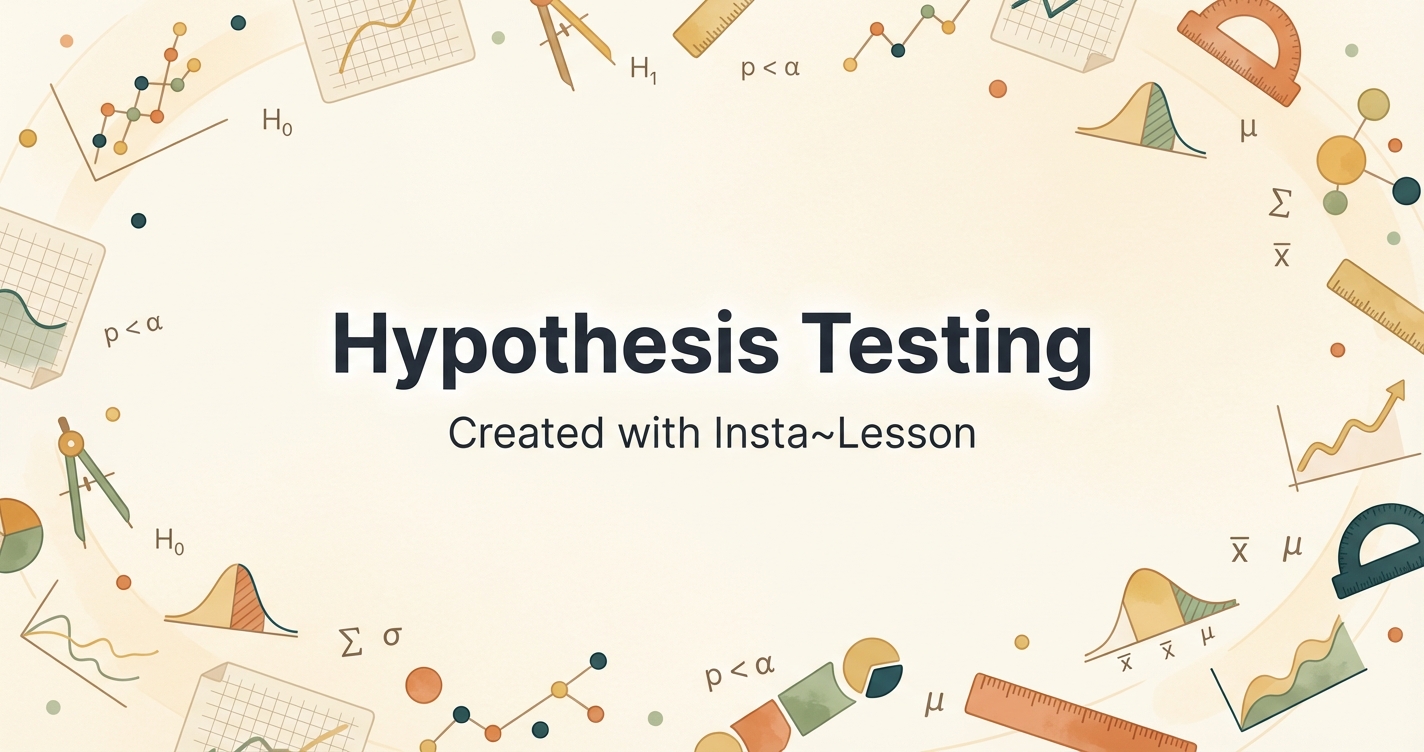 Hypothesis Testing Lesson Plan for Grade 12 | Free Math Lesson