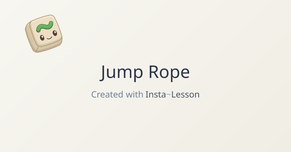 Jump Rope Lesson Plan for Grade 1 | Free Physical Education Lesson