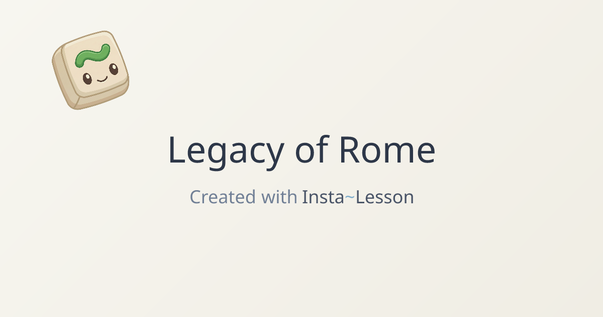 The legacy of the roman empire Lesson Plan for Grade 6 | Free ...