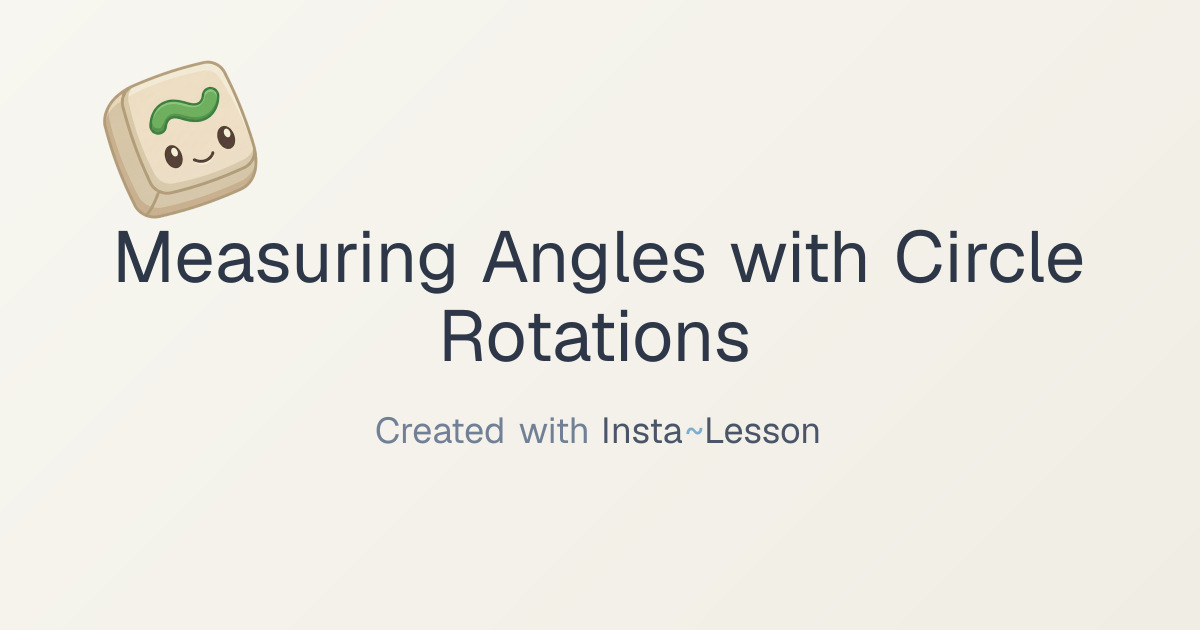 Measuring Angles With Circle Rotations Lesson Plan for Grade 9th Grade ...