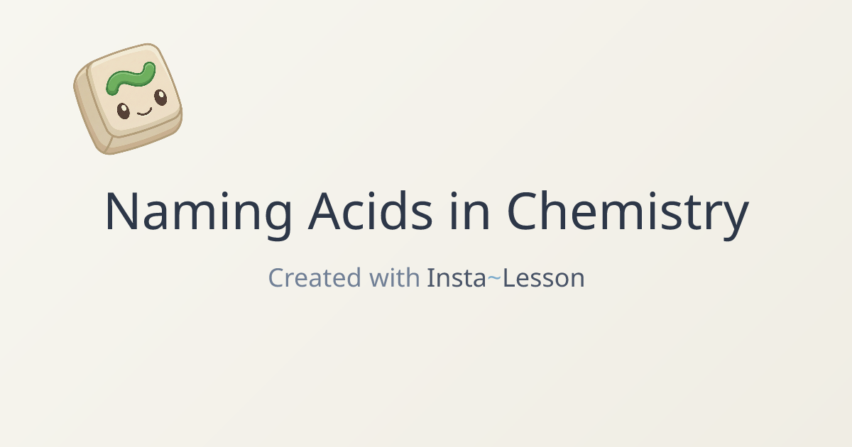 Naming Acids In Chemistry Lesson Plan for Grade Unknown Grade | Free ...