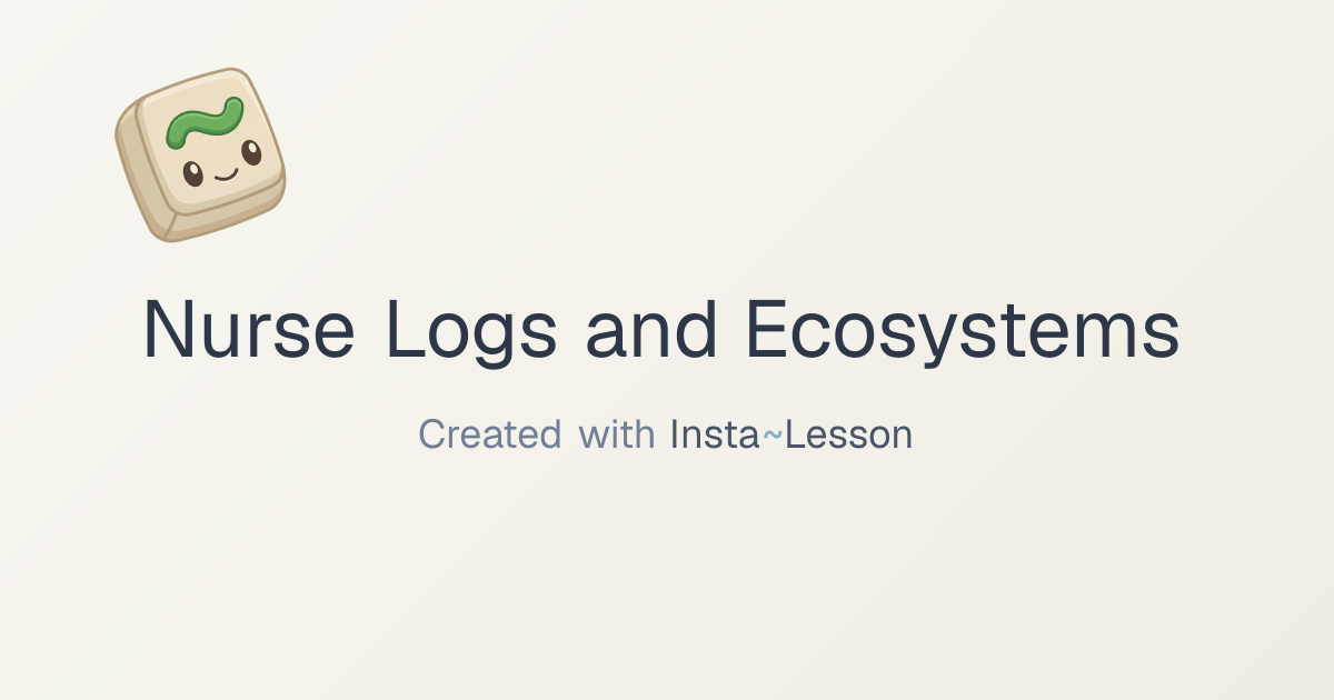Nurse Logs And Ecosystems Lesson Plan for Grade 4 | Free Science Lesson