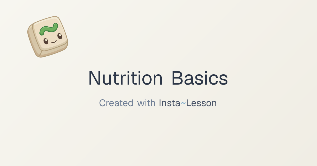 Nutrition Basics Lesson Plan for Grade 8 | Free Health Lesson