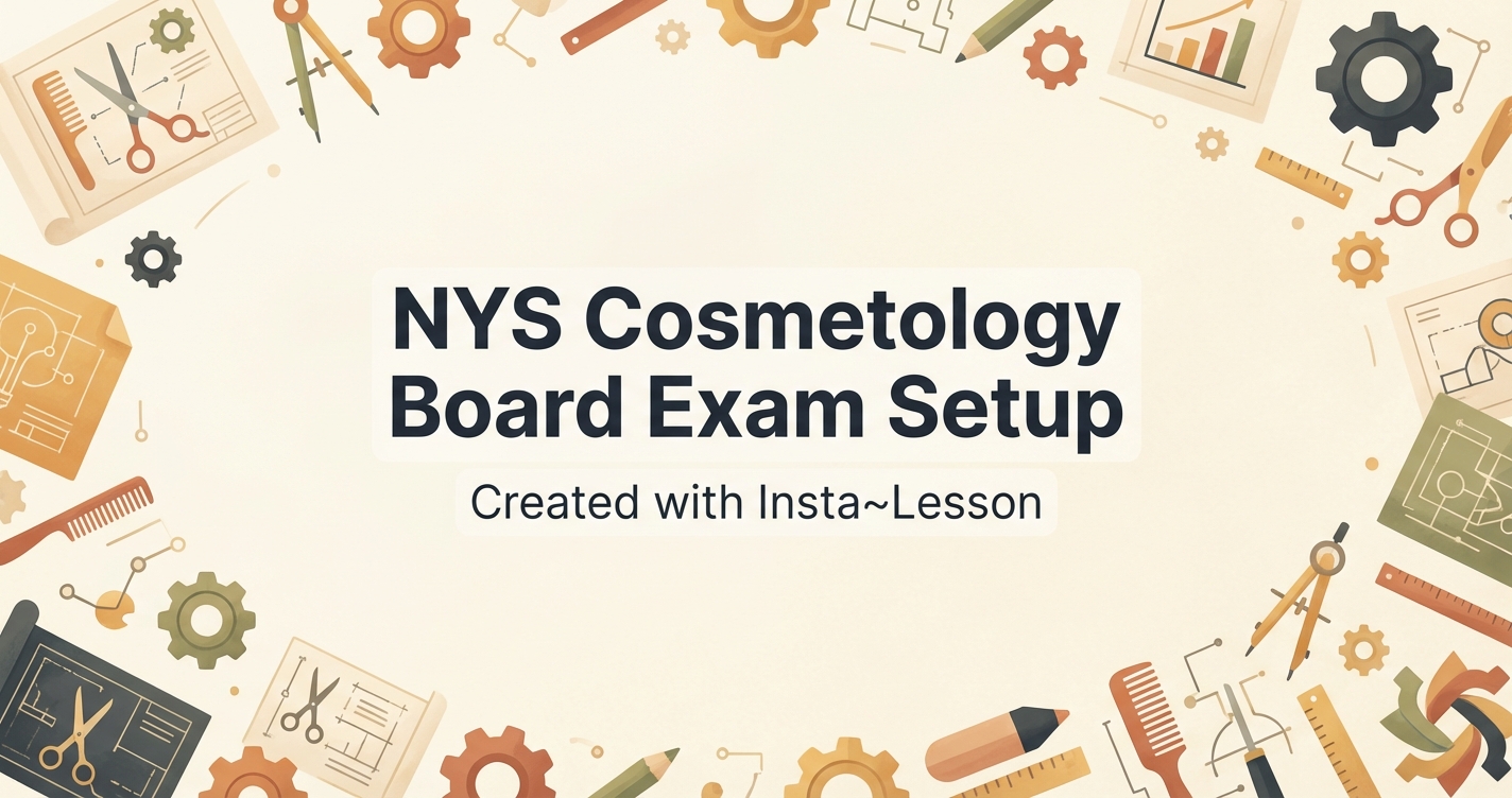 Nys Cosmetology Board Exam Setup Lesson Plan for Grade 12th Grade ...