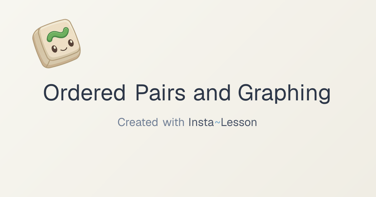 Ordered Pairs And Graphing Lesson Plan for Grade 4 | Free Math Lesson