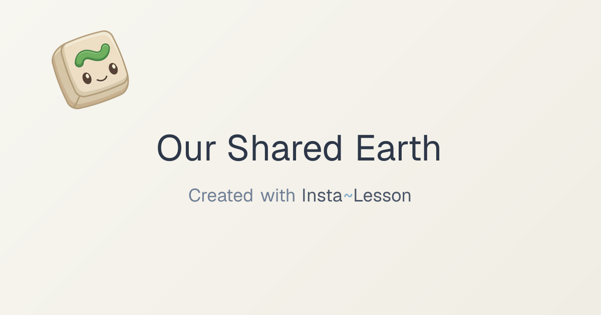 Our Shared Earth Lesson Plan for Grade 4 | Free Social Studies Lesson