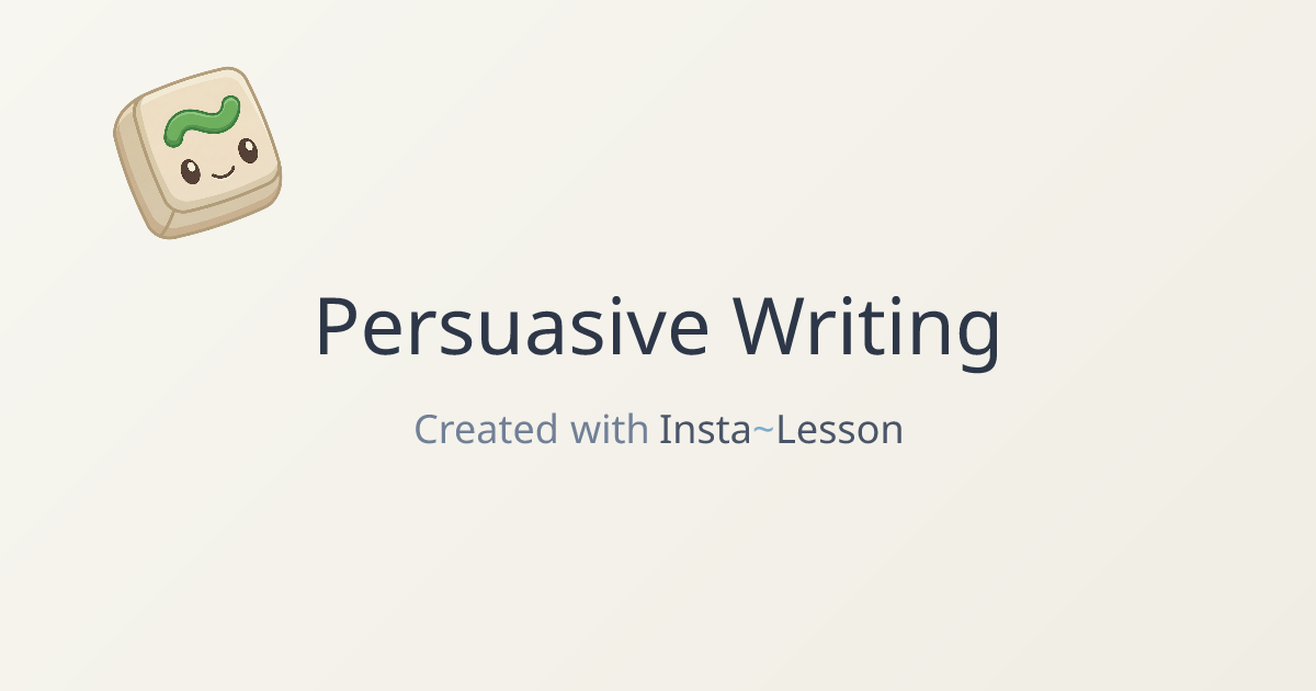 Persuasive Writing Lesson Plan for Grade 9 | Free ELA Lesson
