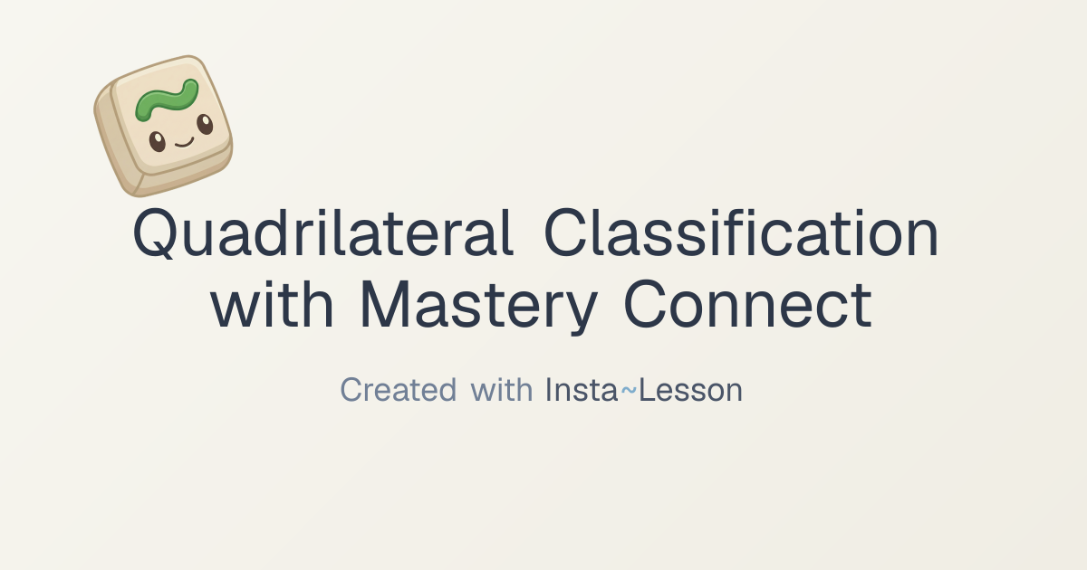 mastery connect for classifying quadrilaterals with 4th graders Lesson ...