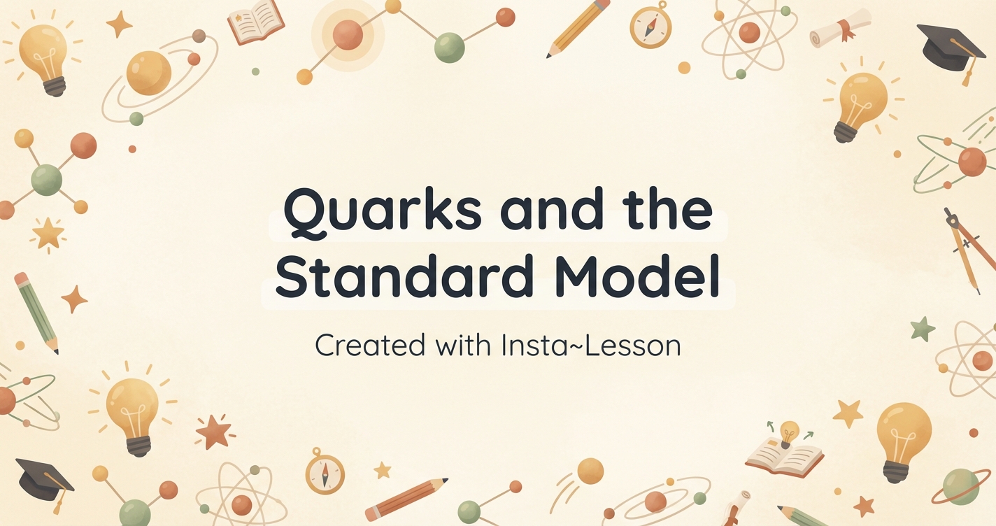 Quarks And The Standard Model Lesson Plan for Grade 11th Grade | Free ...