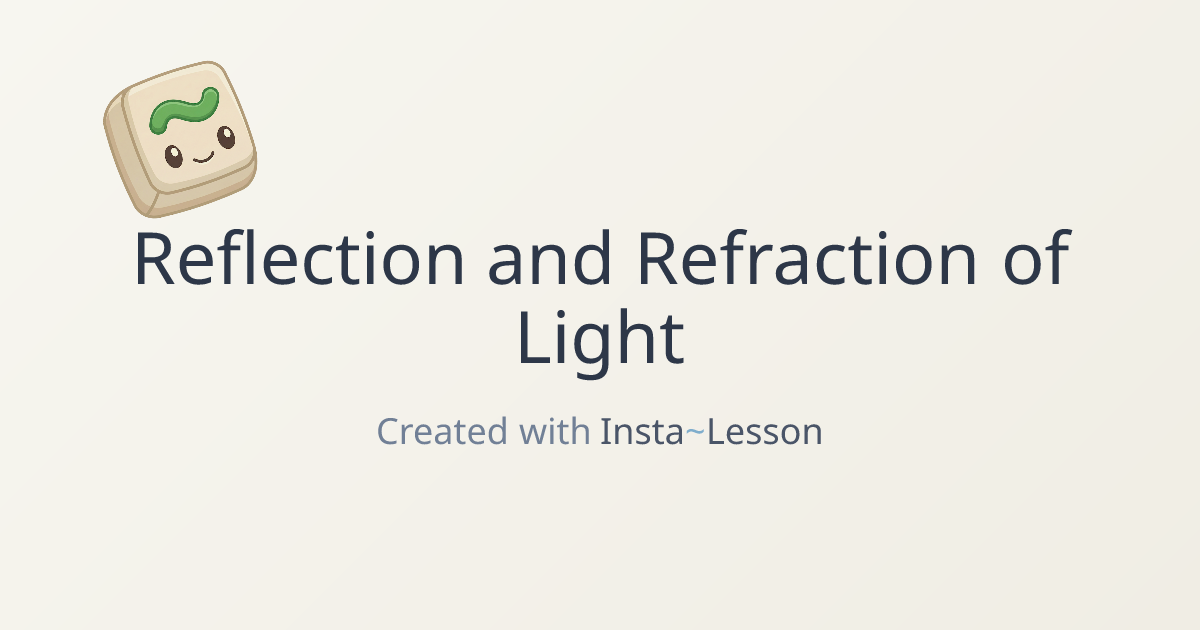 Reflection And Refraction Of Light Lesson Plan for Grade 11th Grade ...
